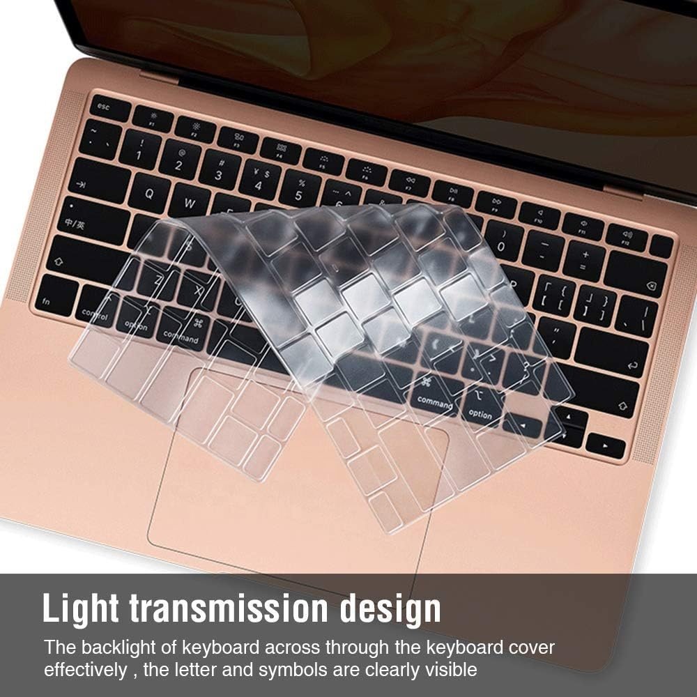 Keyboard Cover For MacBook Air 13 inch 2022 2021 2020 Release A2337 M1 A2179 Waterproof Protective Silicone Black TPU Clear