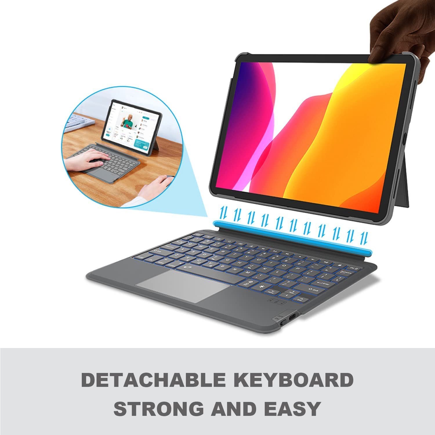 Combo Touch Detachable wireless Keyboards Magnetic keyboard case for ipad 10th gen 10.9 inch 2022 pro 11 inch ipad 10.2 10.5