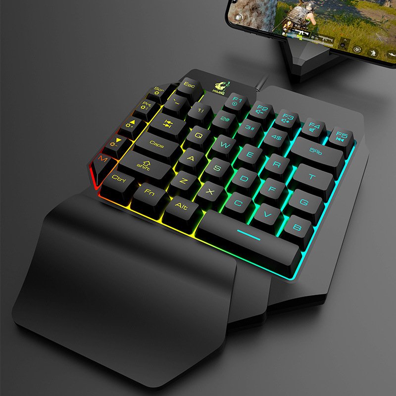Hot Selling One-Handed Portable Mini Gaming Keyboard LED Backlight ABS Material English Membrane Operation ROHS Certified Laptop
