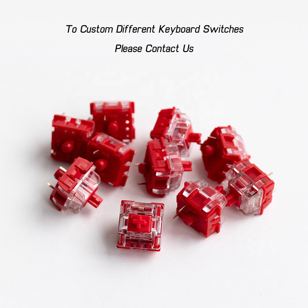 Gateron Hotswap For Outemu Jixian Linear Stem Tangerine Optical Pink Keyboard Mechanical Lube Switches