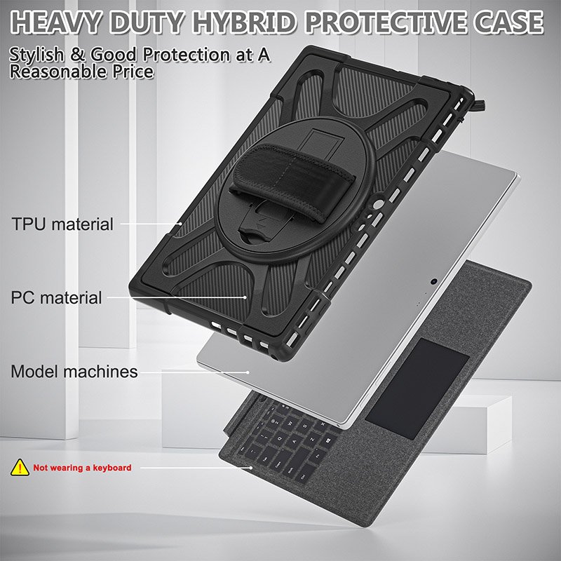For Microsoft Surface Pro 4 5 6 7/7 Plus Universal hands strap cover case compatible with blue tooth keyboard