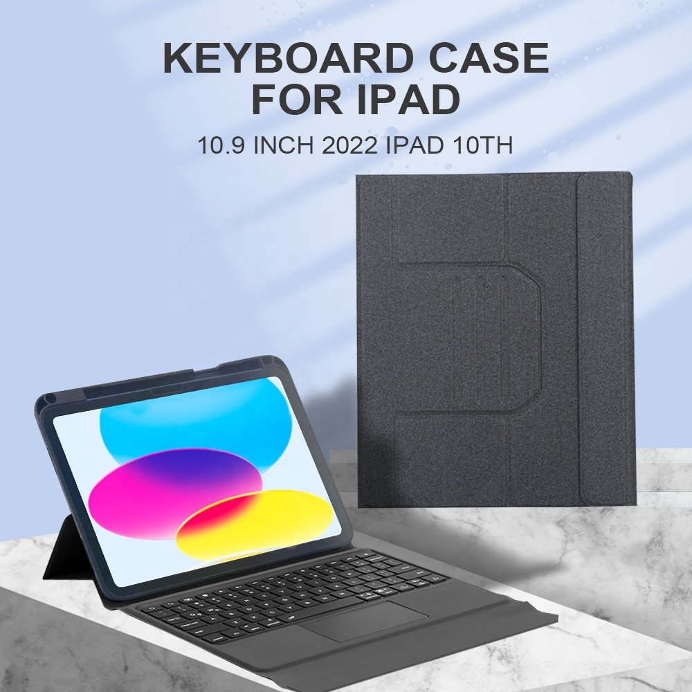 For iPad 10th 10 Generation 2022 Combo Touch Keyboard Case with Trackpad RGB Backlight Pen slot Customize clavier teclado Cases