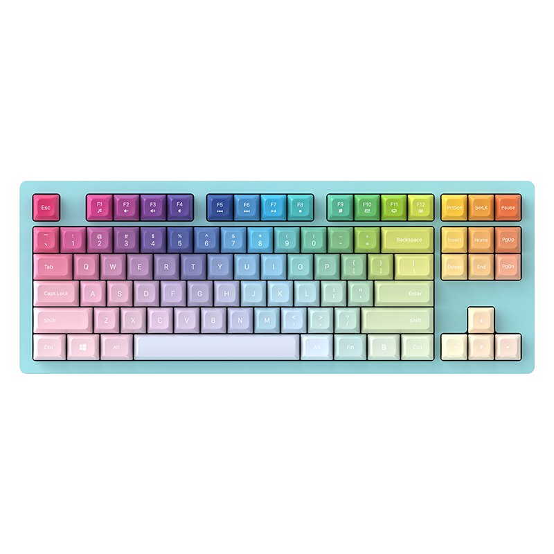 New Metal 75% Mechanical Keyboard Green Switch PBT keycaps Hot Swappable 87 Keys Wired RGB Backlit Gaming Keyboard for Gamer