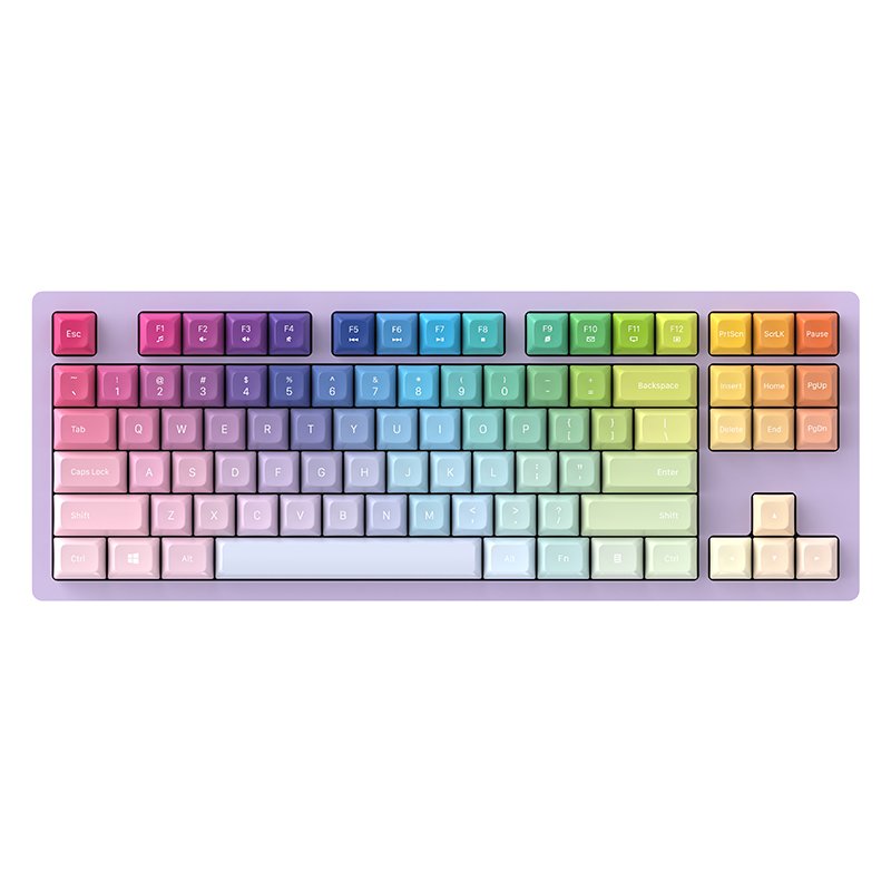 New Metal 75% Mechanical Keyboard Green Switch PBT keycaps Hot Swappable 87 Keys Wired RGB Backlit Gaming Keyboard for Gamer