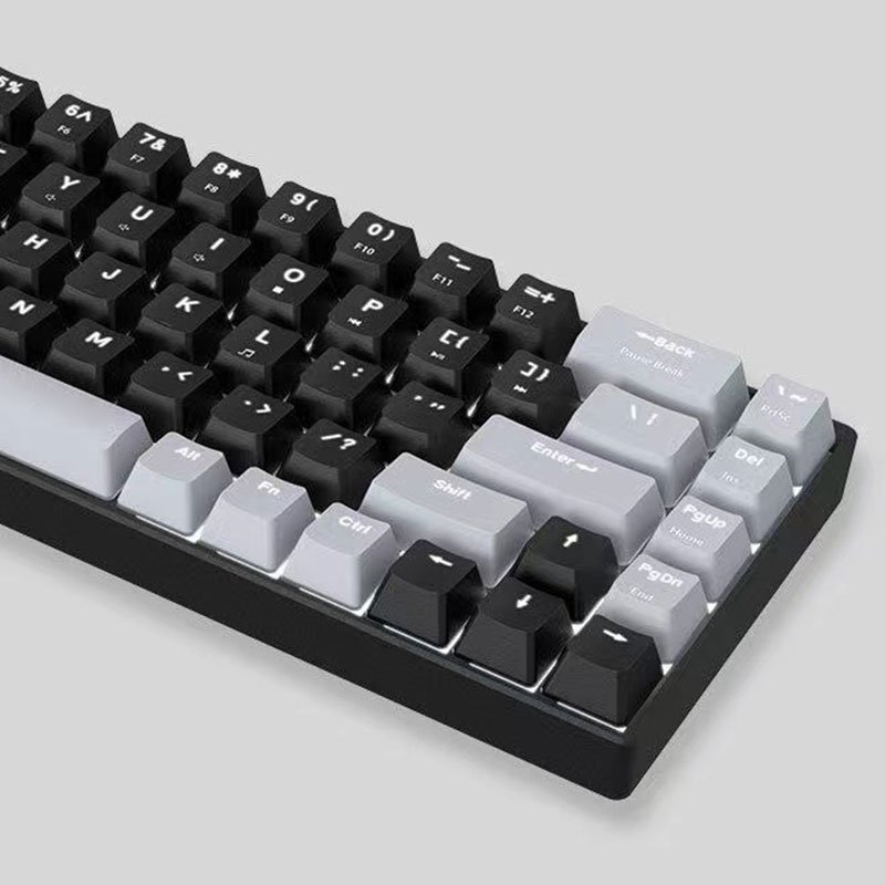 Single Color RGB Custom 68 Keys Russian Version Hot Swappable Mechanical Keyboard With Type-C Wired Link