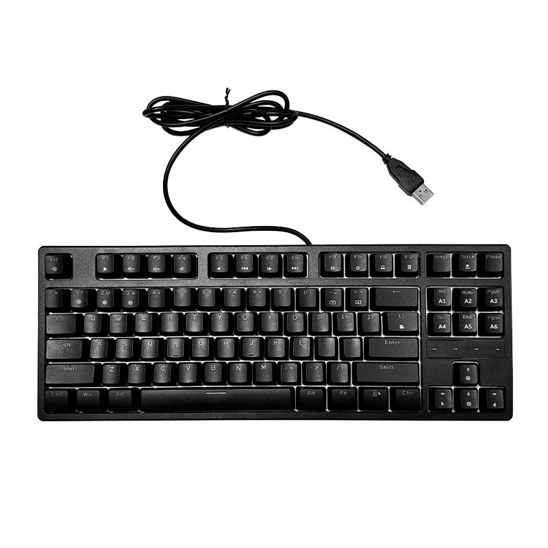 Custom Wholesale 87 Keys Wired Russian Wireless Keyboard RGB Hot Swappable Mechanical Keyboard