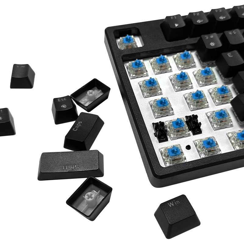 Custom Wholesale 87 Keys Wired Russian Wireless Keyboard RGB Hot Swappable Mechanical Keyboard