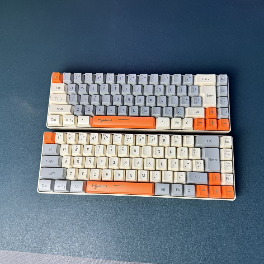 New colour HXSJ V200 68-key membrane keyboard silent RGB luminous ABS two-color injection Type-C gaming keyboard for laptop game