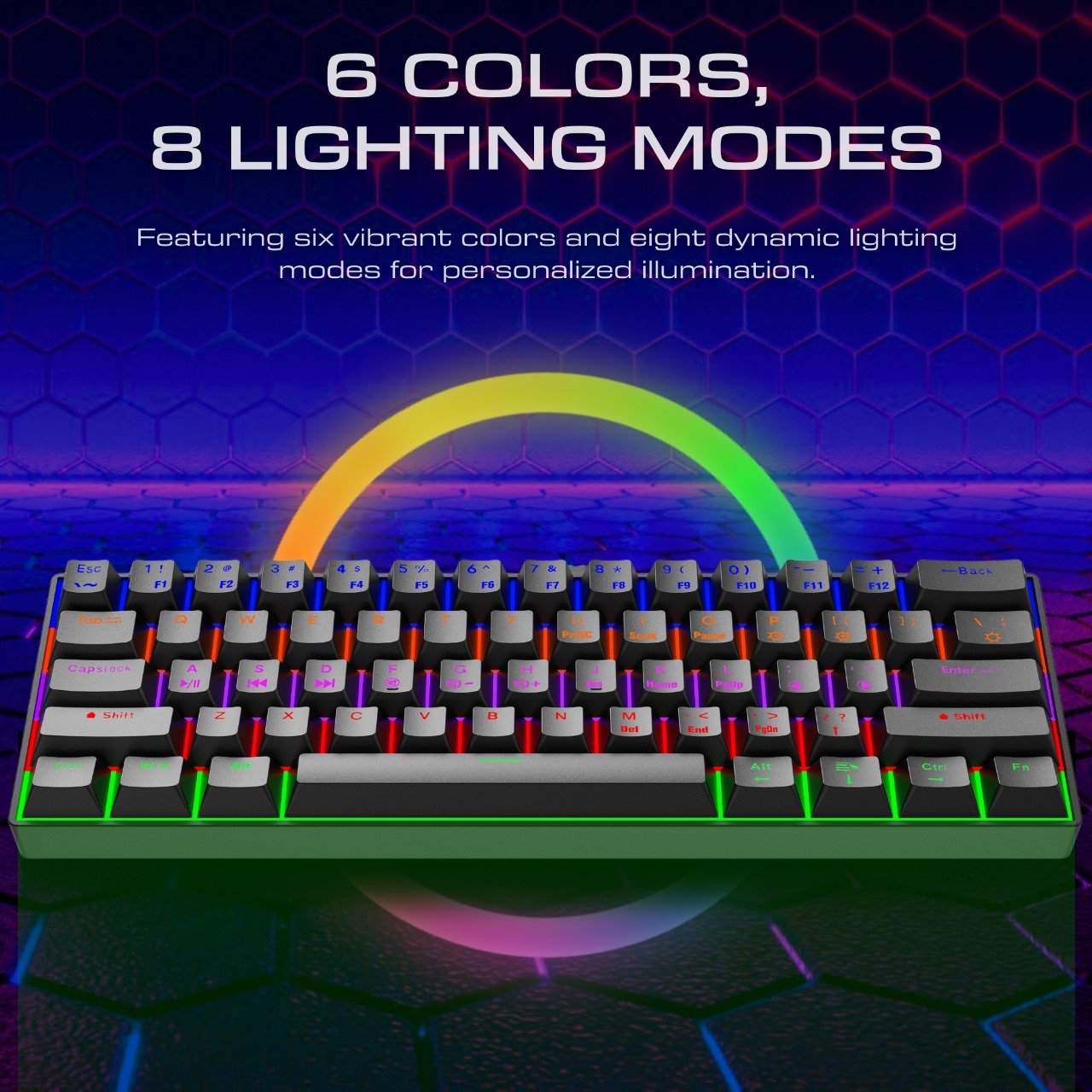 AMZ Hot Sale 60% RGB Backlit Mechanical Keyboard Wireless Blue Switch Teclado Gamer Wired Mini 61 Keys Gaming Keyboard 60