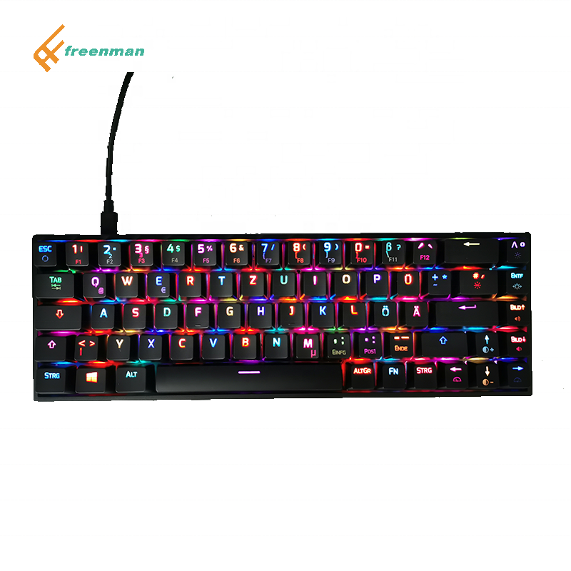Freenman Mini Size Teclados Hotswap Switch Mechanical 65 Percent Keyboard Wireless F K68 Keyboard Usb ABS RGB Noeby K5 Lot Art