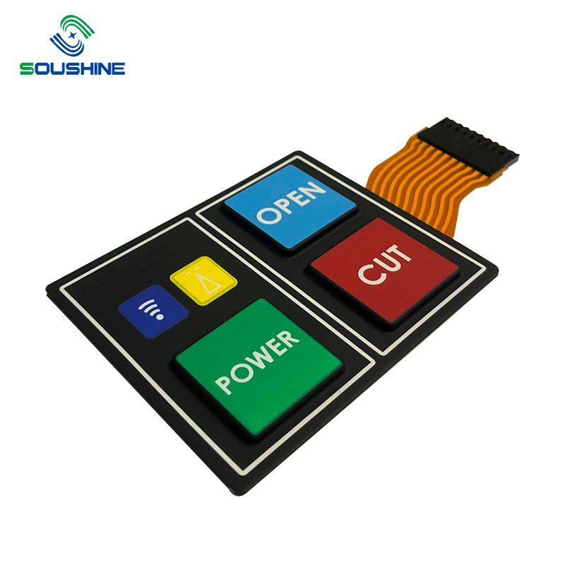 lexan keypad self adhesive Smart Electronics Matrix Array Keyboard LED Control Panel Pad 5 key membrane switch
