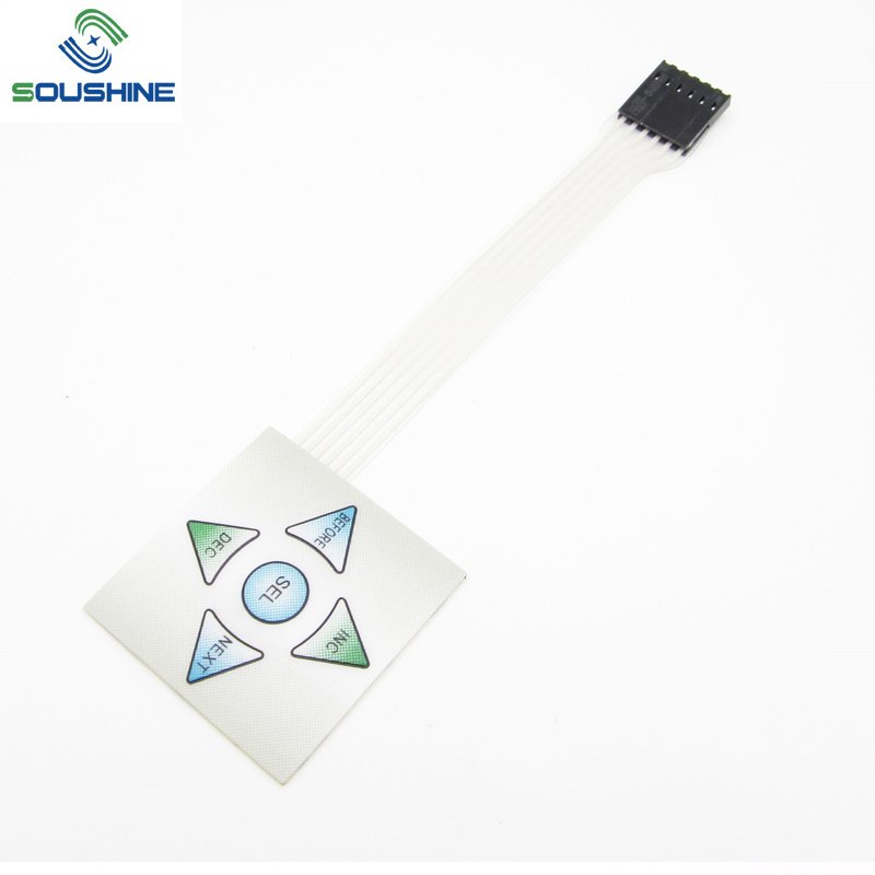 lexan keypad self adhesive Smart Electronics Matrix Array Keyboard LED Control Panel Pad 5 key membrane switch