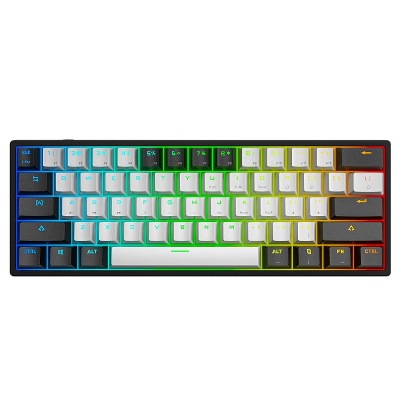 LEAVEN K620 61 Keys ABS Keycaps True Mechanical Keyboard USB Breathing Light Gaming Keyboard LED USB 2.0 Wired LED Backling
