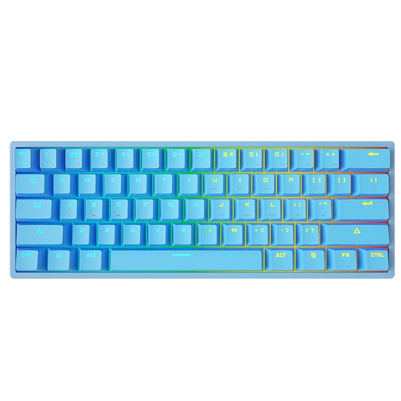 LEAVEN K620 61 Keys ABS Keycaps True Mechanical Keyboard USB Breathing Light Gaming Keyboard LED USB 2.0 Wired LED Backling
