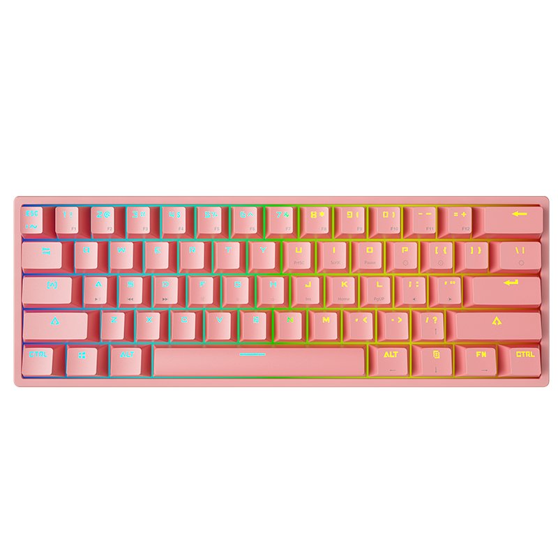 LEAVEN K620 61 Keys ABS Keycaps True Mechanical Keyboard USB Breathing Light Gaming Keyboard LED USB 2.0 Wired LED Backling