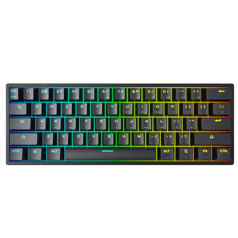 LEAVEN K620 61 Keys ABS Keycaps True Mechanical Keyboard USB Breathing Light Gaming Keyboard LED USB 2.0 Wired LED Backling
