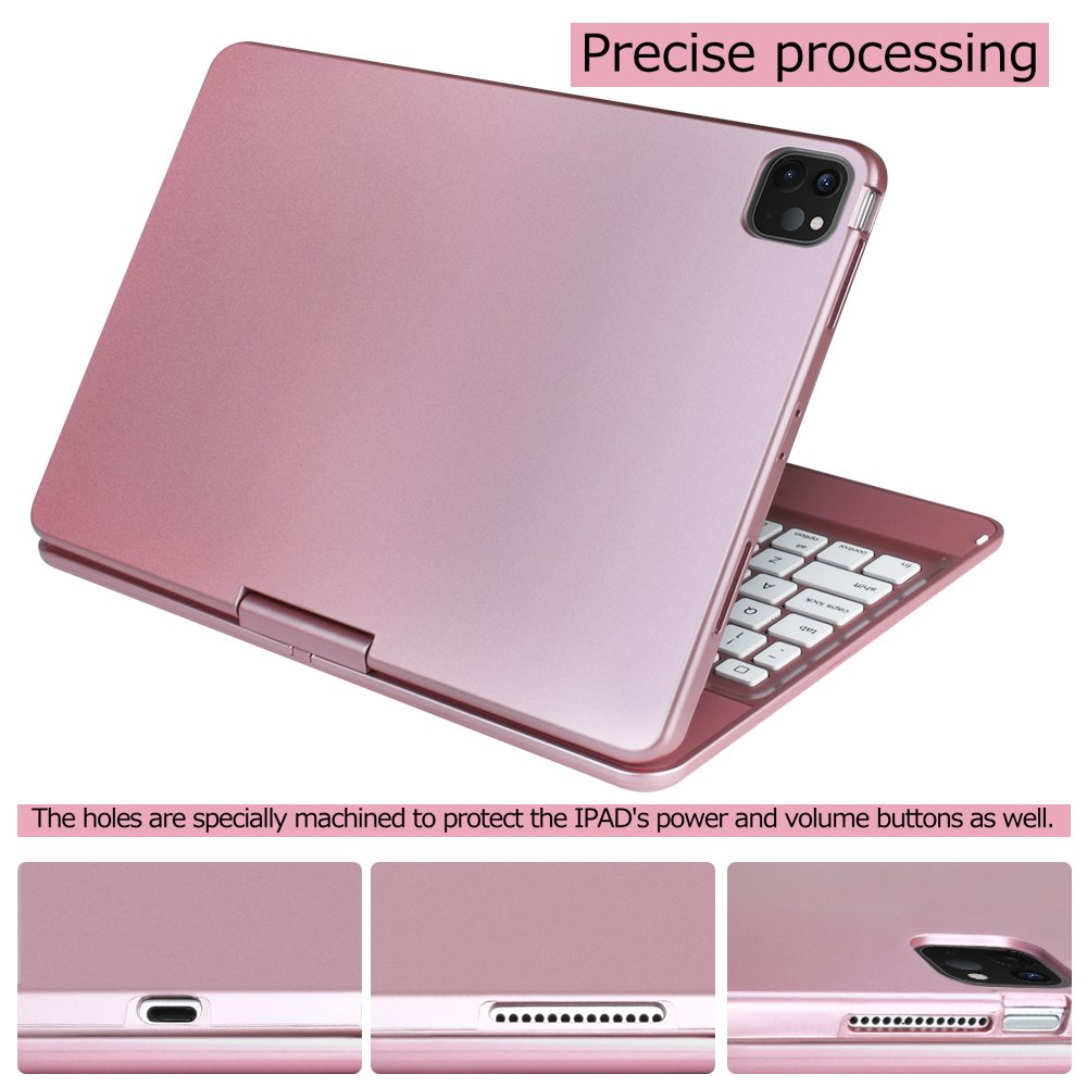 360 Degree Rotating Tablet Case for For iPad Pro 11 Keyboard Case Pro 1st/2nd Detachable Smart Case With BT Keyboard