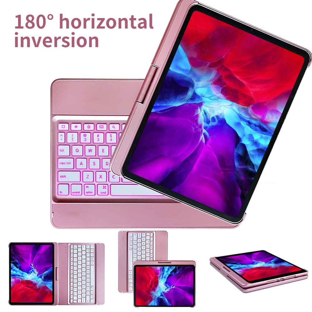 360 Degree Rotating Tablet Case for For iPad Pro 11 Keyboard Case Pro 1st/2nd Detachable Smart Case With BT Keyboard