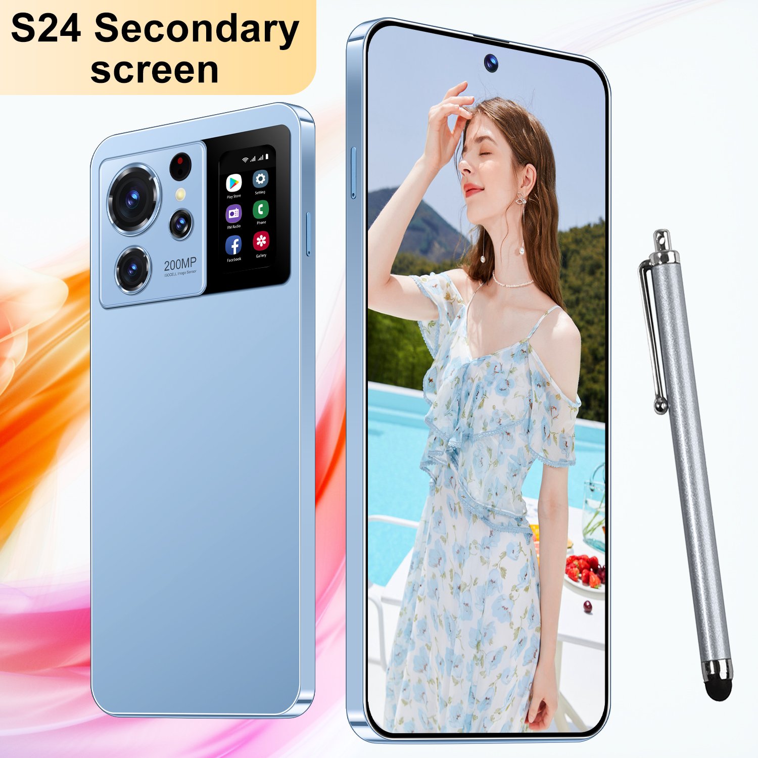 2024 unlocked Gaming Beautiful Camera Cell New Mobile Phones With Secondary Screen S24 Ultra