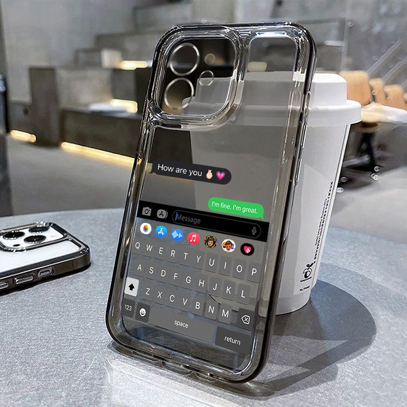 Keyboard & Alarm Phone Case for iPhone 15 14 13 Pro 12 11 Pro Xs X XR Max 8 7 SE Strong TPU Cases Soft Back Cover