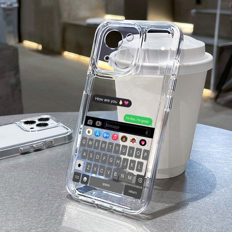 Keyboard & Alarm Phone Case for iPhone 15 14 13 Pro 12 11 Pro Xs X XR Max 8 7 SE Strong TPU Cases Soft Back Cover