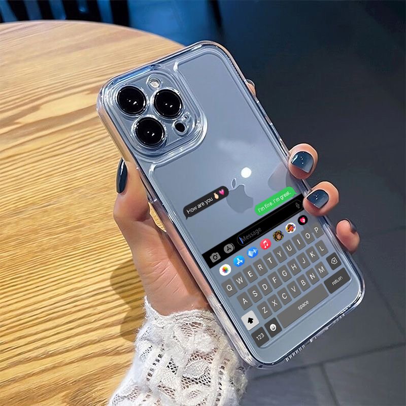 Keyboard & Alarm Phone Case for iPhone 15 14 13 Pro 12 11 Pro Xs X XR Max 8 7 SE Strong TPU Cases Soft Back Cover