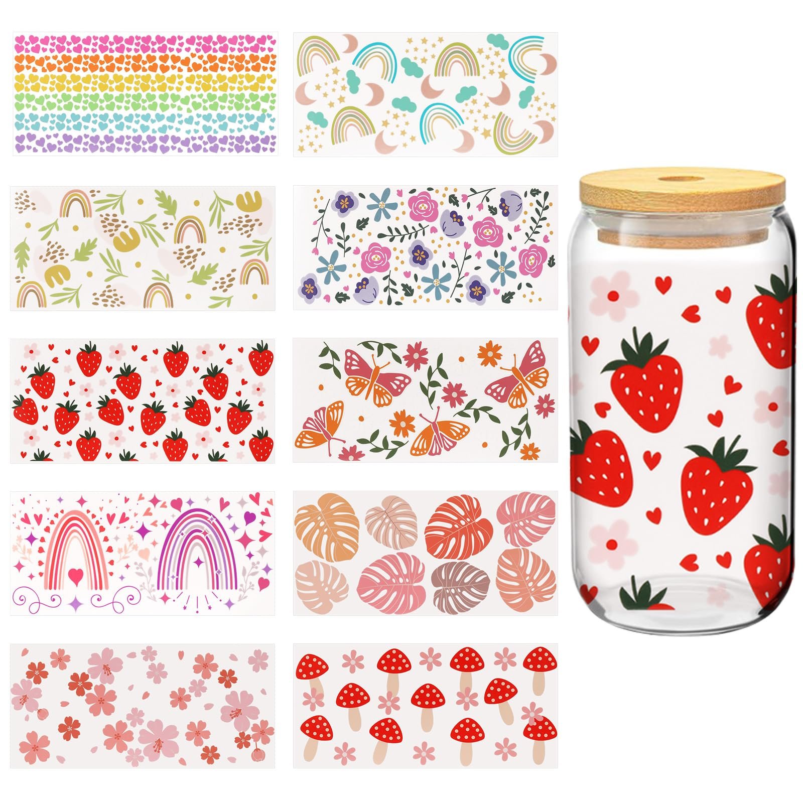 Transfer Printing Stickers Waterproof Natural Theme Transfer Printing Sticker Waterproof Cup Stickers High Temperature Resistant