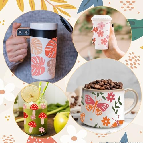 Transfer Printing Stickers Waterproof Natural Theme Transfer Printing Sticker Waterproof Cup Stickers High Temperature Resistant