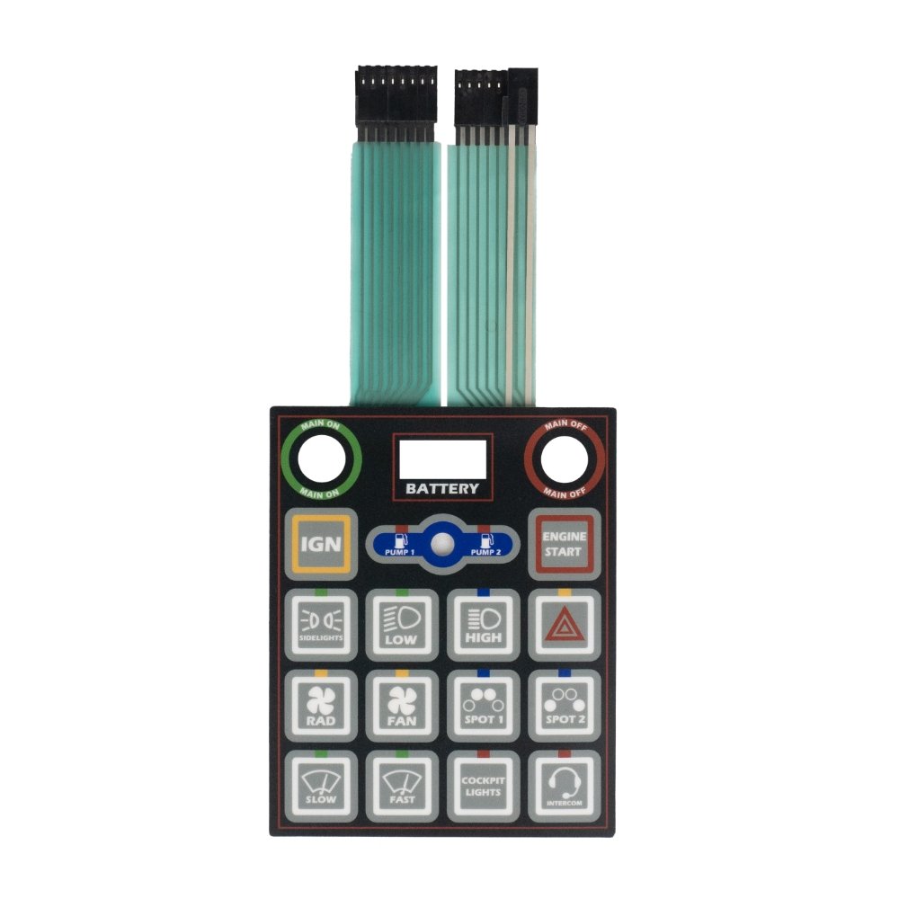 Custom Waterproof Flat PET Flex Cable Membrane Switch Backlighting PCBA Capacitive Touch Non-Tactile Keycaps Medical Keyboard