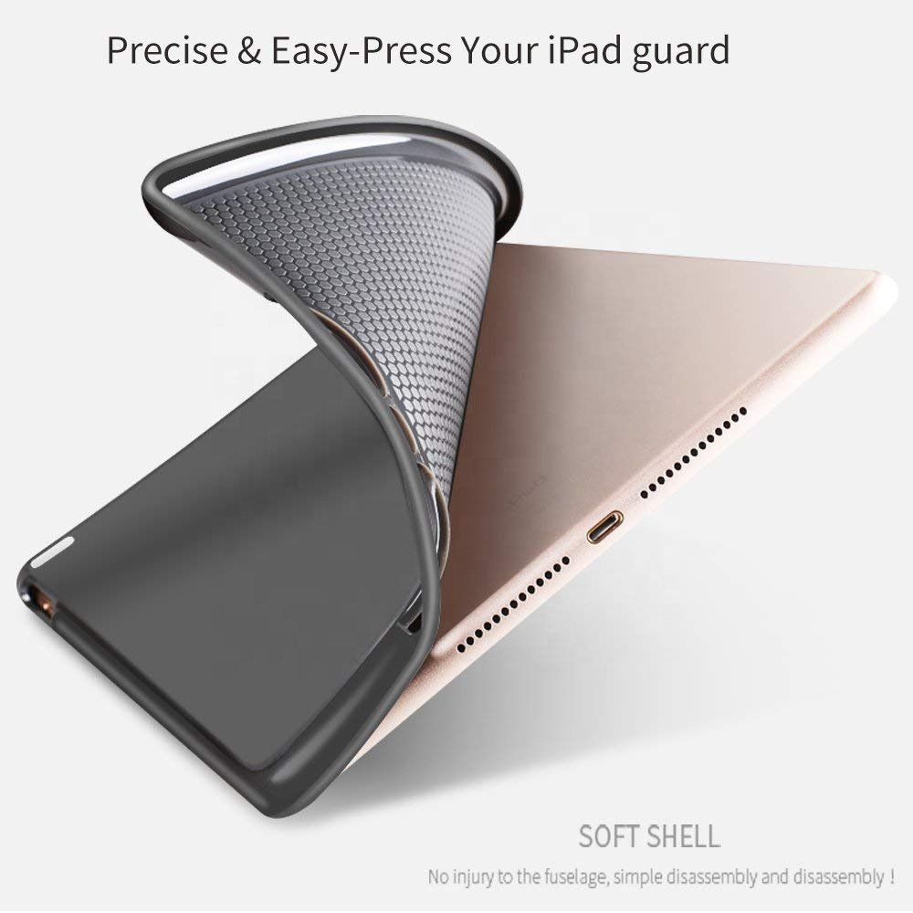 customized oem logo shockproof tpu back cover flip leather keyboard tablet case for ipad 9.7 2017/2018