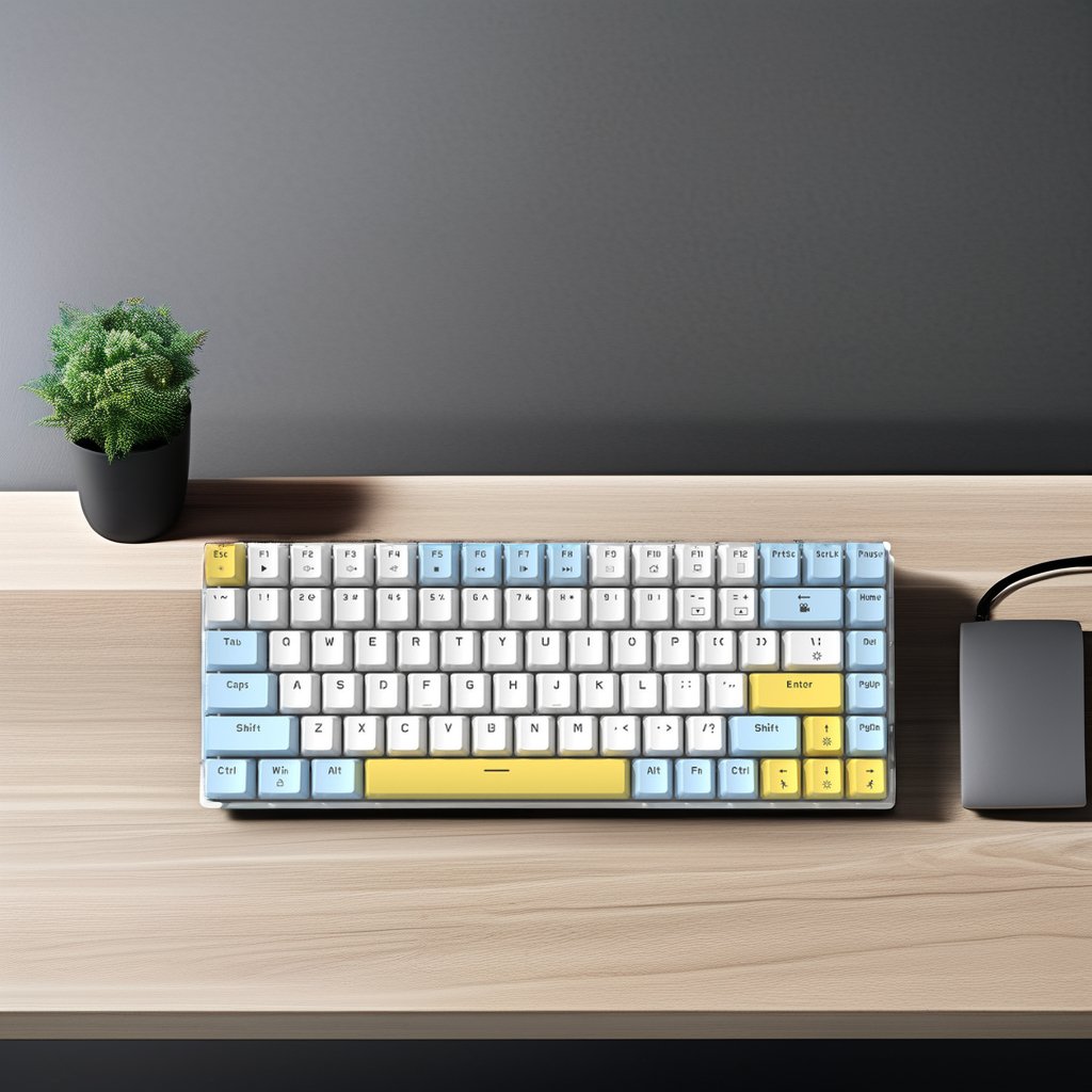 84-Key 75% Compact RGB Backlight Wired Gaming Mechanical Keyboard Red Switch ABS Material Compatible PC Laptop Desktop English