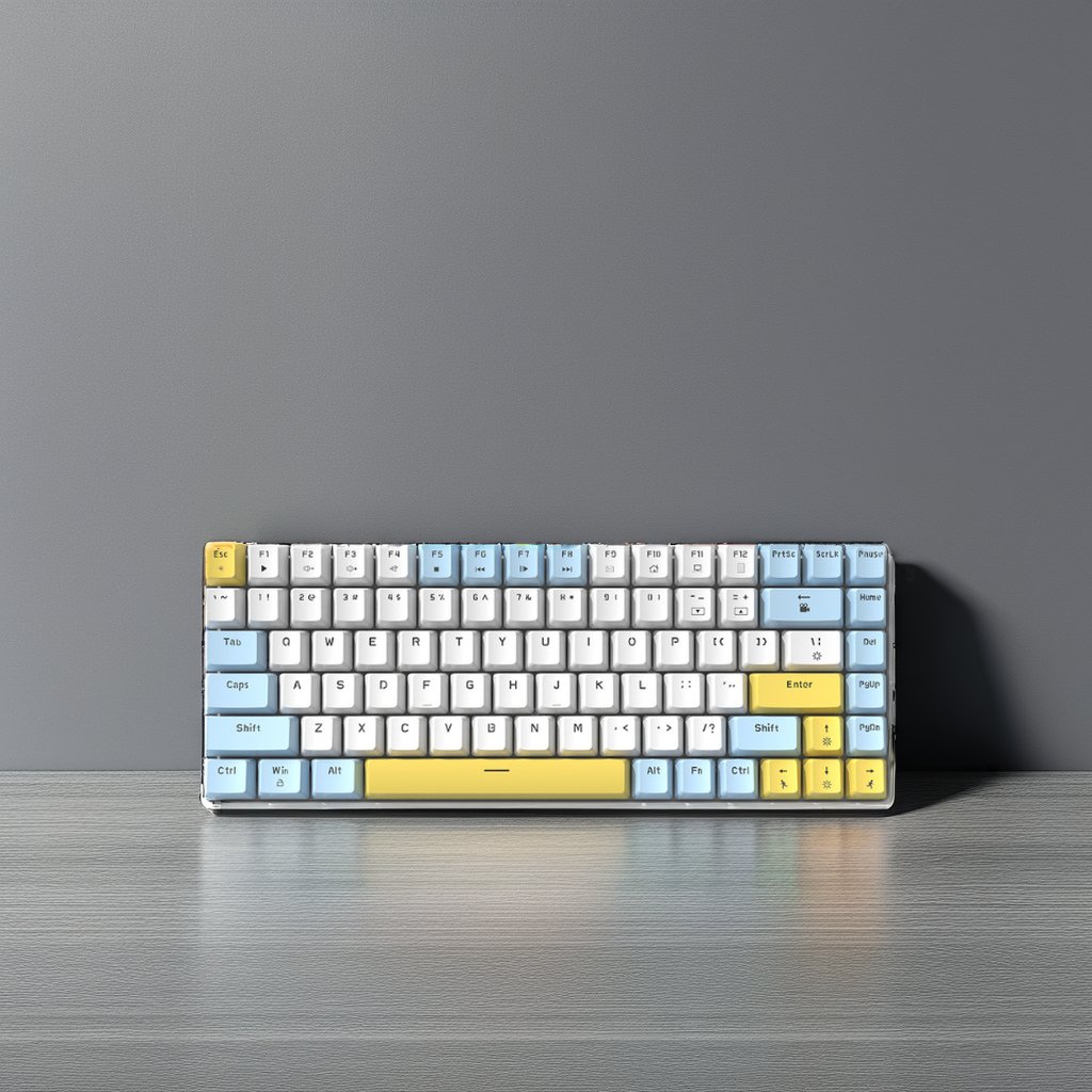 84-Key 75% Compact RGB Backlight Wired Gaming Mechanical Keyboard Red Switch ABS Material Compatible PC Laptop Desktop English