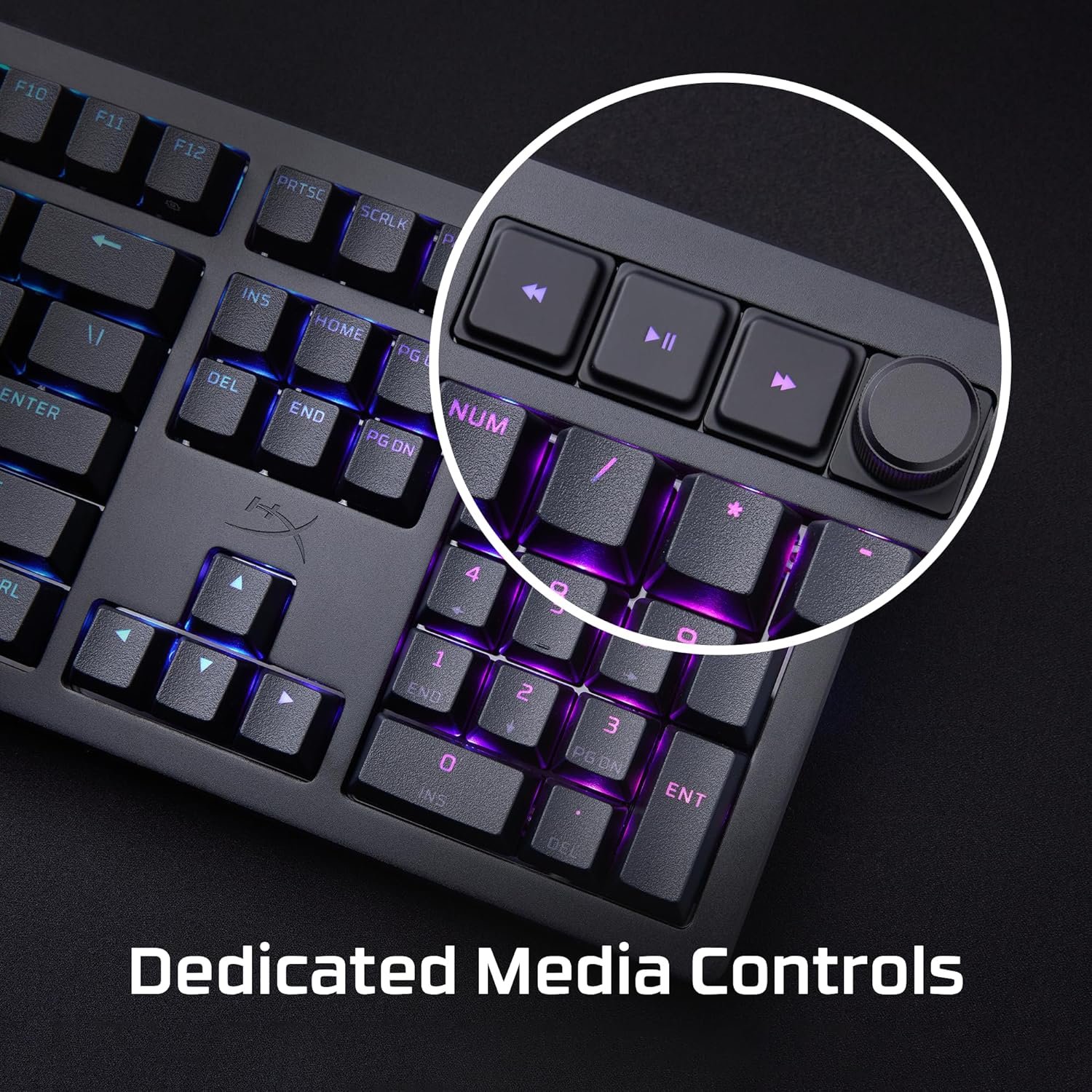 HyperX Alloy Rise Hot Swappable Mechanical Gaming Keyboard PC Ambient Light Sensor Gasket Mounted Linear Switches