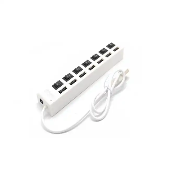 USB 2.0 7-port hub USB splitter can carry a mobile hard drive expansion hub with independent switches