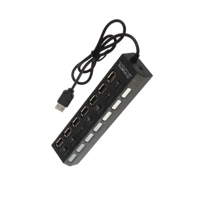 USB 2.0 7-port hub USB splitter can carry a mobile hard drive expansion hub with independent switches