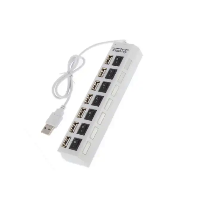 USB 2.0 7-port hub USB splitter can carry a mobile hard drive expansion hub with independent switches