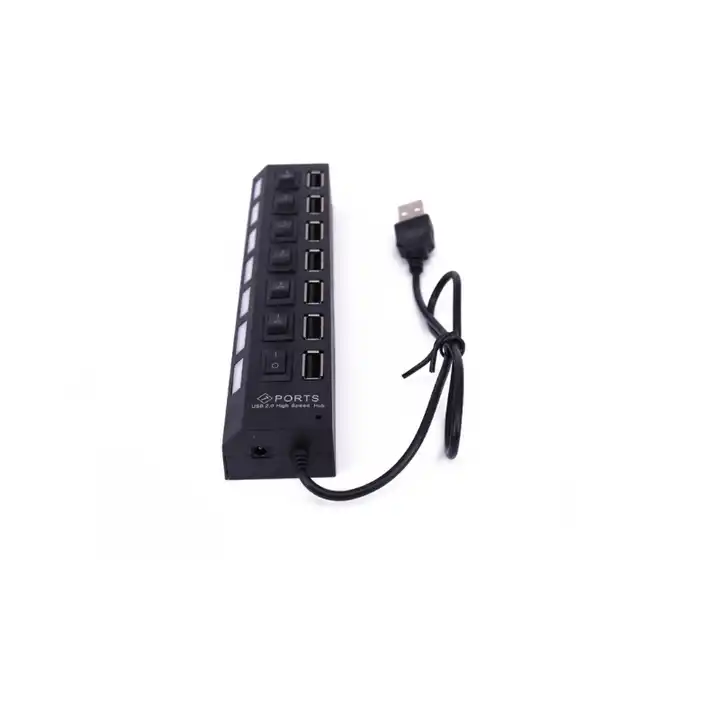 USB 2.0 7-port hub USB splitter can carry a mobile hard drive expansion hub with independent switches