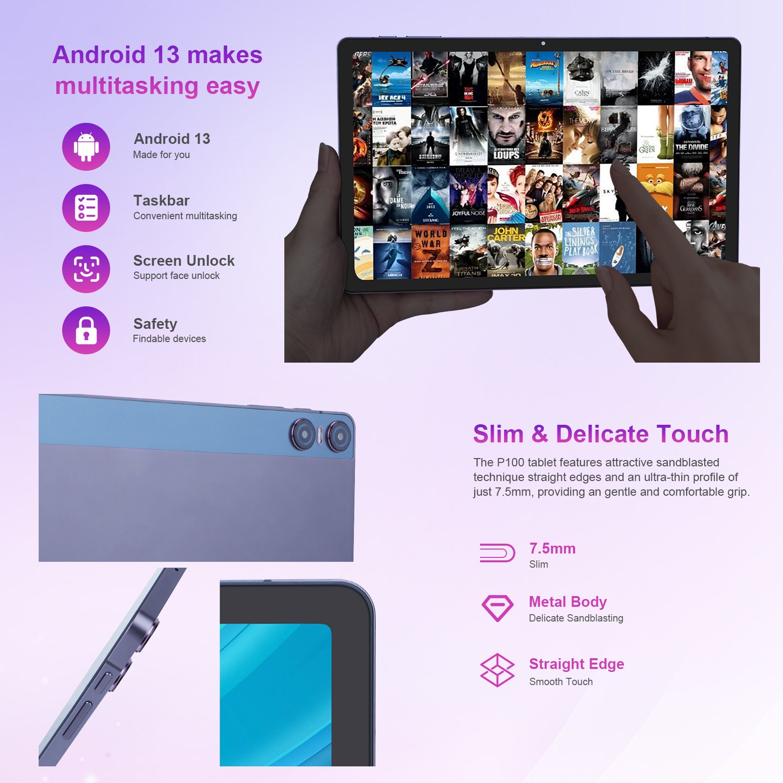 2024 New 10.95" 2K Android 13 Tablet 12GB RAM 128GB ROM Octa Core Spreadtrum T616 8000mAh PD Fast Charging Metal Tablet