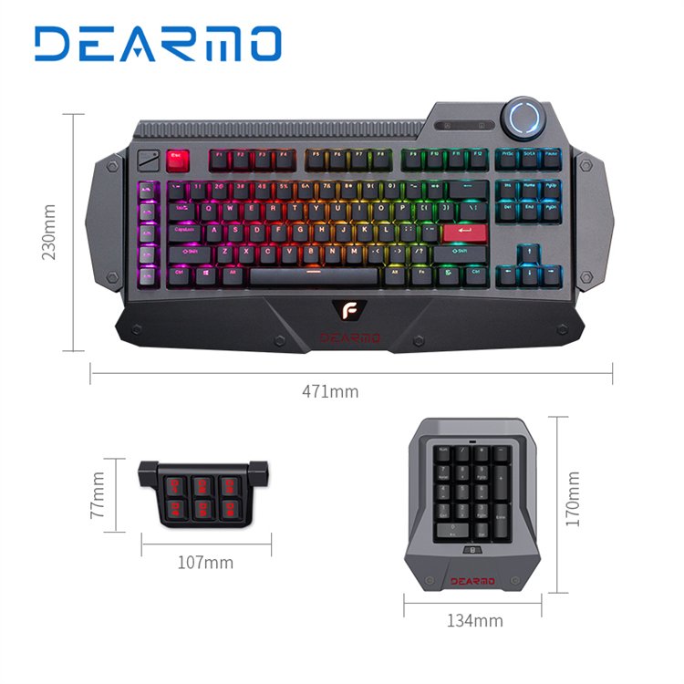 DEARMO F4 Hot Selling Rgb Backlit 116 Keys Gaming Mechanical Keyboard