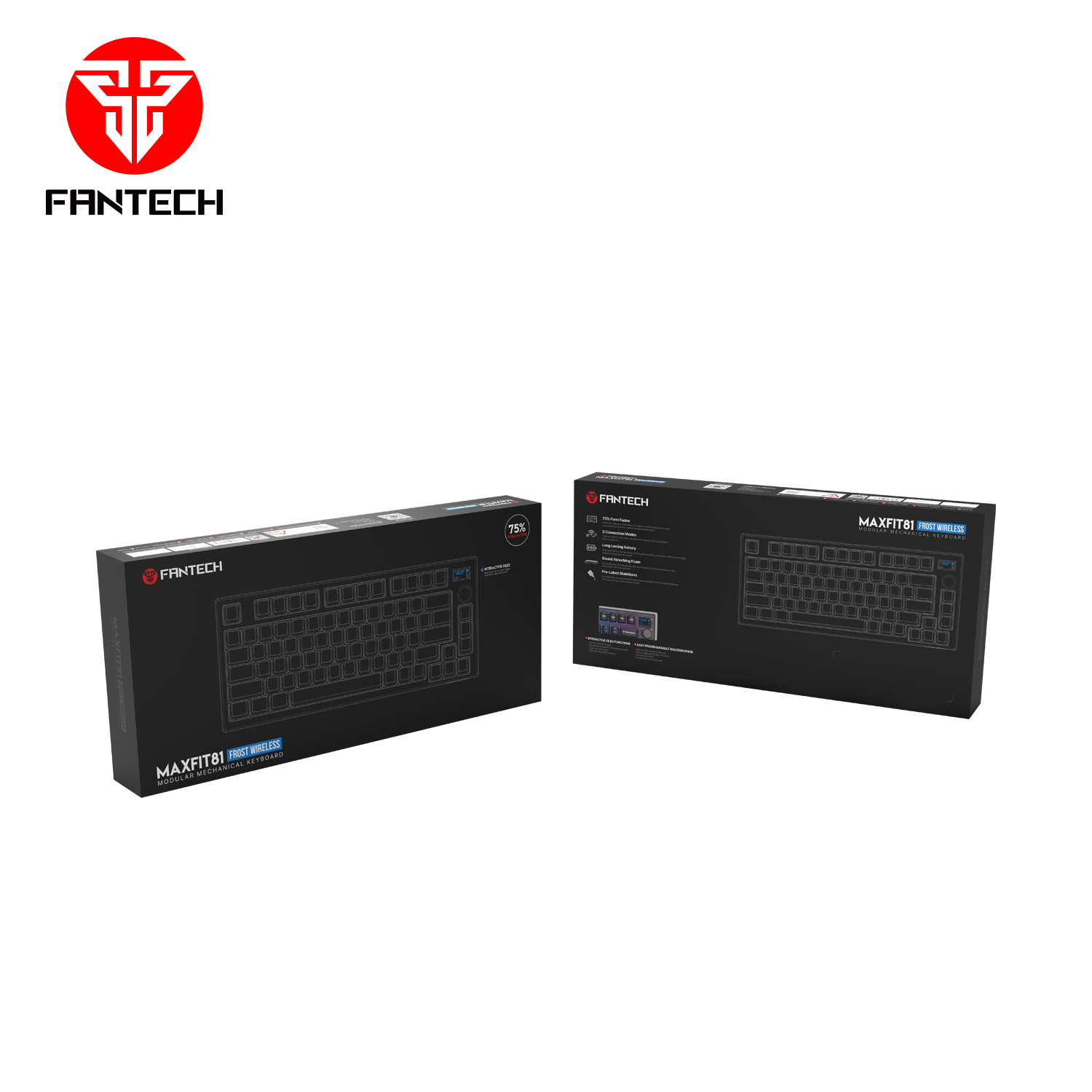 FANTECH MK910 Barebone RGB Hot-Swaple Mechanical Keyboard MAXPFIT61 75% Dual Mode Gaming Keyboard
