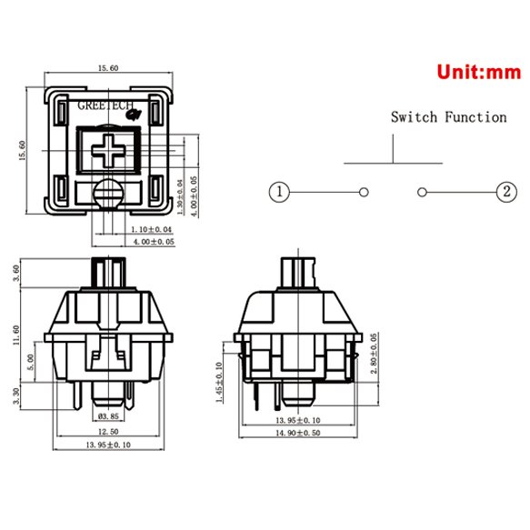 Free Sample CE RoHS PCB 61 T1 4mm Small SMT LED RGB Brown Red Blue Gaming Mechanical Keyboard Key Microswitch Micro Switch