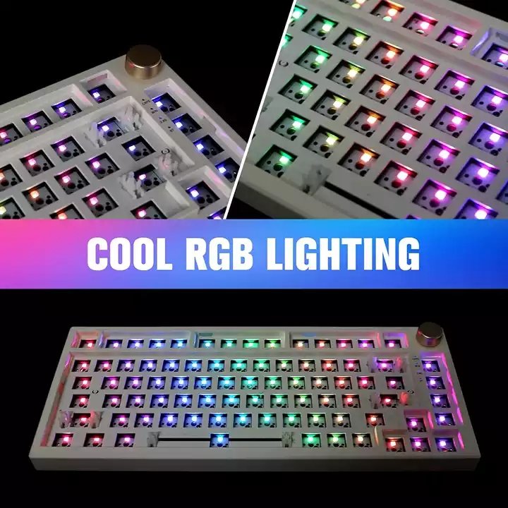 Hot Swap Mechanical Keyboard Programmable 3 Mode Switches Keyboard DIY Kit with Knob RGB Wireless Keyboard