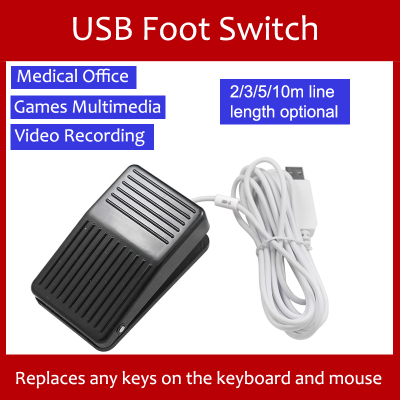 Foot Switch Keyboard Pedals Motion Switch Controls Preprogrammed Key Functions USB Foot Switch