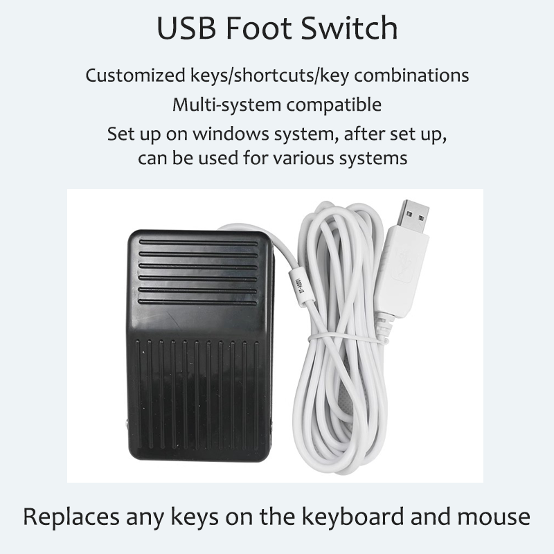 Foot Switch Keyboard Pedals Motion Switch Controls Preprogrammed Key Functions USB Foot Switch