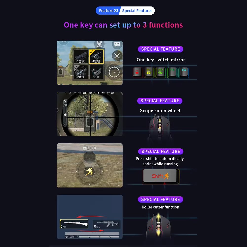 Mobile Game Converter Adapter M4 Transformation Game Controller Adapter Keyboard Mouse Converter Automatic Recognition Adapter