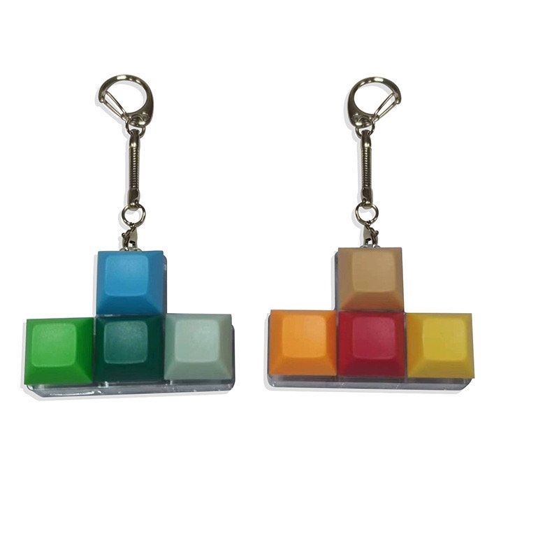 Promotional gift keychain square color XDA key cap keychain mechanical keyboard shaft tester fingertip decompression keychain