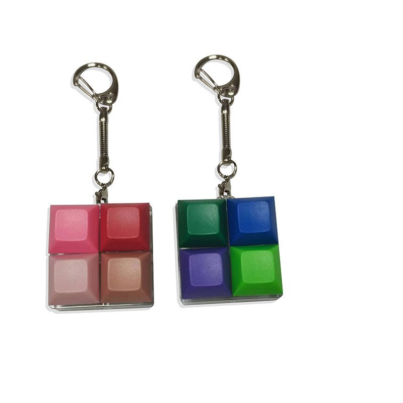 Promotional gift keychain square color XDA key cap keychain mechanical keyboard shaft tester fingertip decompression keychain