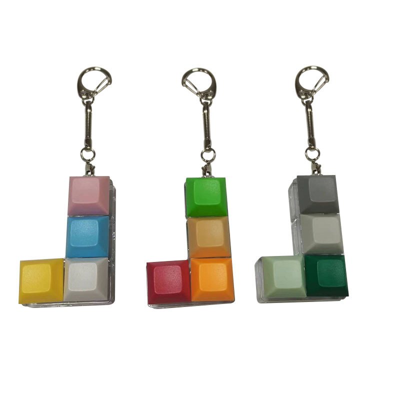 Promotional gift keychain square color XDA key cap keychain mechanical keyboard shaft tester fingertip decompression keychain