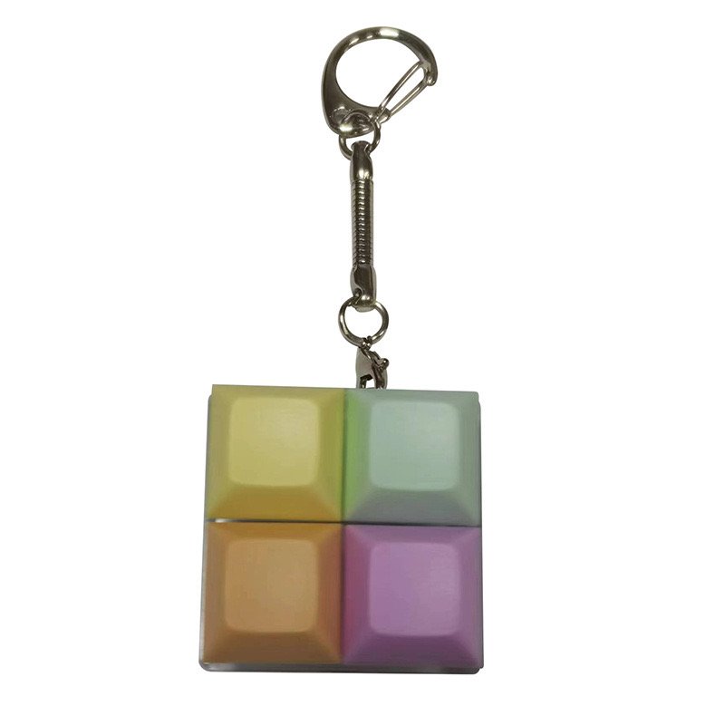 Promotional gift keychain square color XDA key cap keychain mechanical keyboard shaft tester fingertip decompression keychain