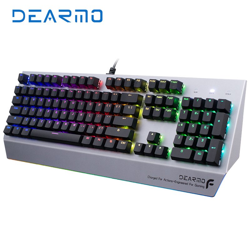 Dearmo F3 RGB Backlit Optical Switch Wired Mechanical Keyboard Waterproof Dustproof Aluminum Alloy Gaming Keyboard